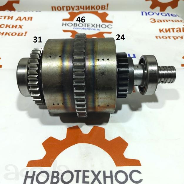 Вал АКПП ZY300, ZY280, ZL-15 передняя скорость с количеством зубьев 24/46/31 в сборе с фрикционными дисками в Новосибирске